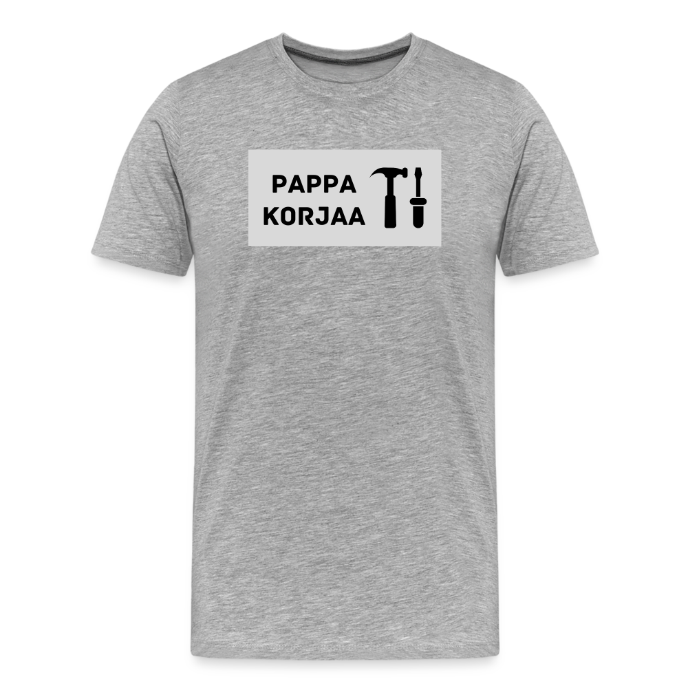 TEKSTI MUOKATTAVISSA! *Nimi* korjaa -t-paita, luomupuuvillaa - harmaasävyinen