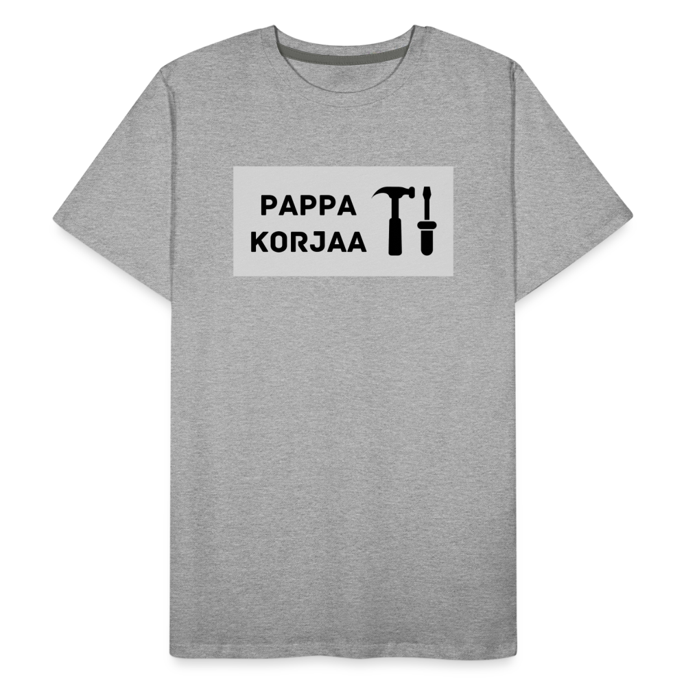 TEKSTI MUOKATTAVISSA! *Nimi* korjaa -t-paita, luomupuuvillaa - harmaasävyinen