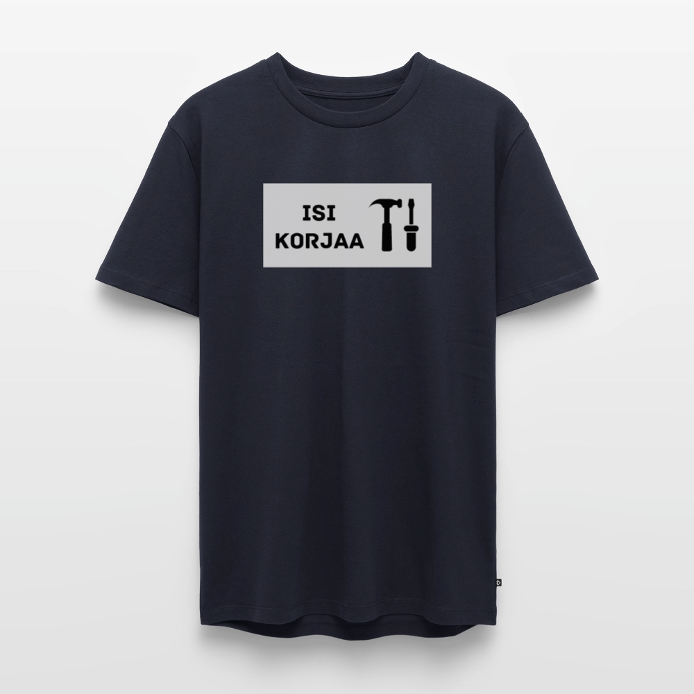 Isi korjaa -t-paita, luomupuuvillaa - laivastonsininen