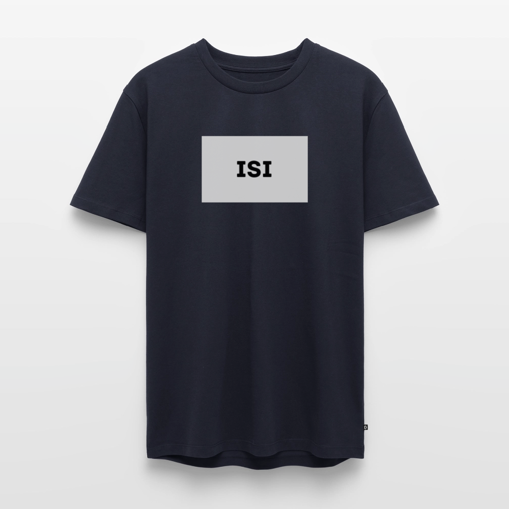 Isi-t-paita vaaleanharmaalla pohjalla, luomupuuvillaa - laivastonsininen