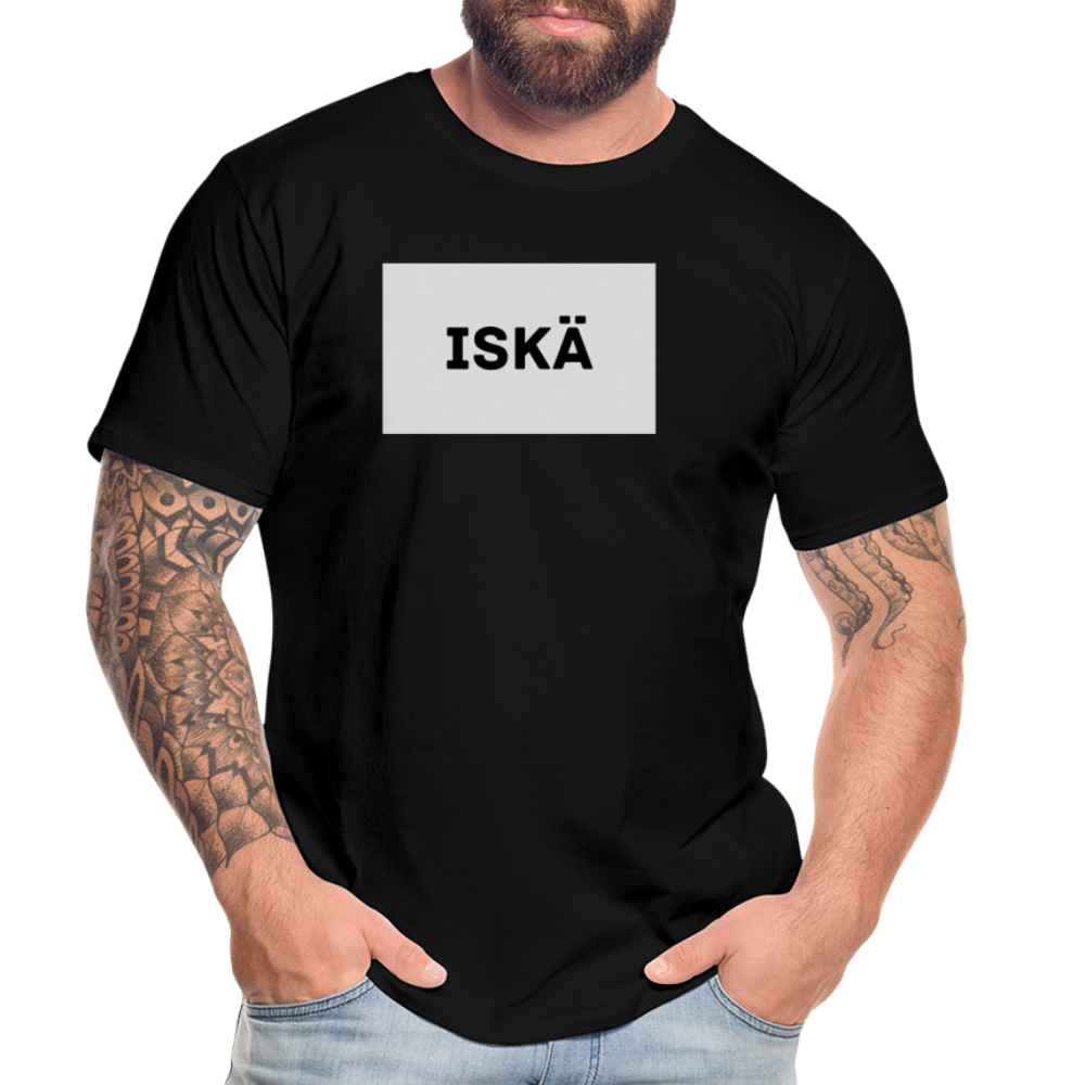 Iskä-t-paita vaaleanharmaalla pohjalla, luomupuuvillaa - musta