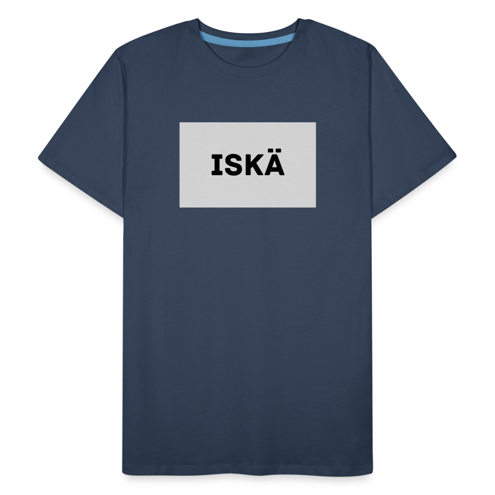 Iskä-t-paita vaaleanharmaalla pohjalla, luomupuuvillaa - navy