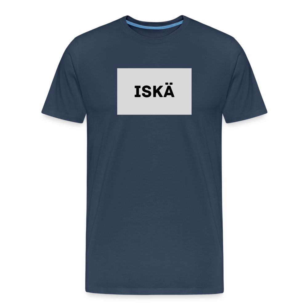 Iskä-t-paita vaaleanharmaalla pohjalla, luomupuuvillaa - navy