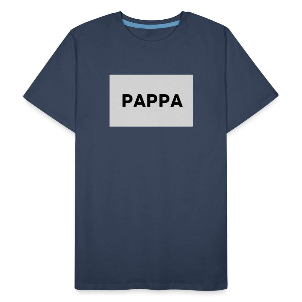 TEKSTI MUOKATTAVISSA! - Teksti-T-paita vaaleanharmaalla pohjalla, luomupuuvillaa - navy