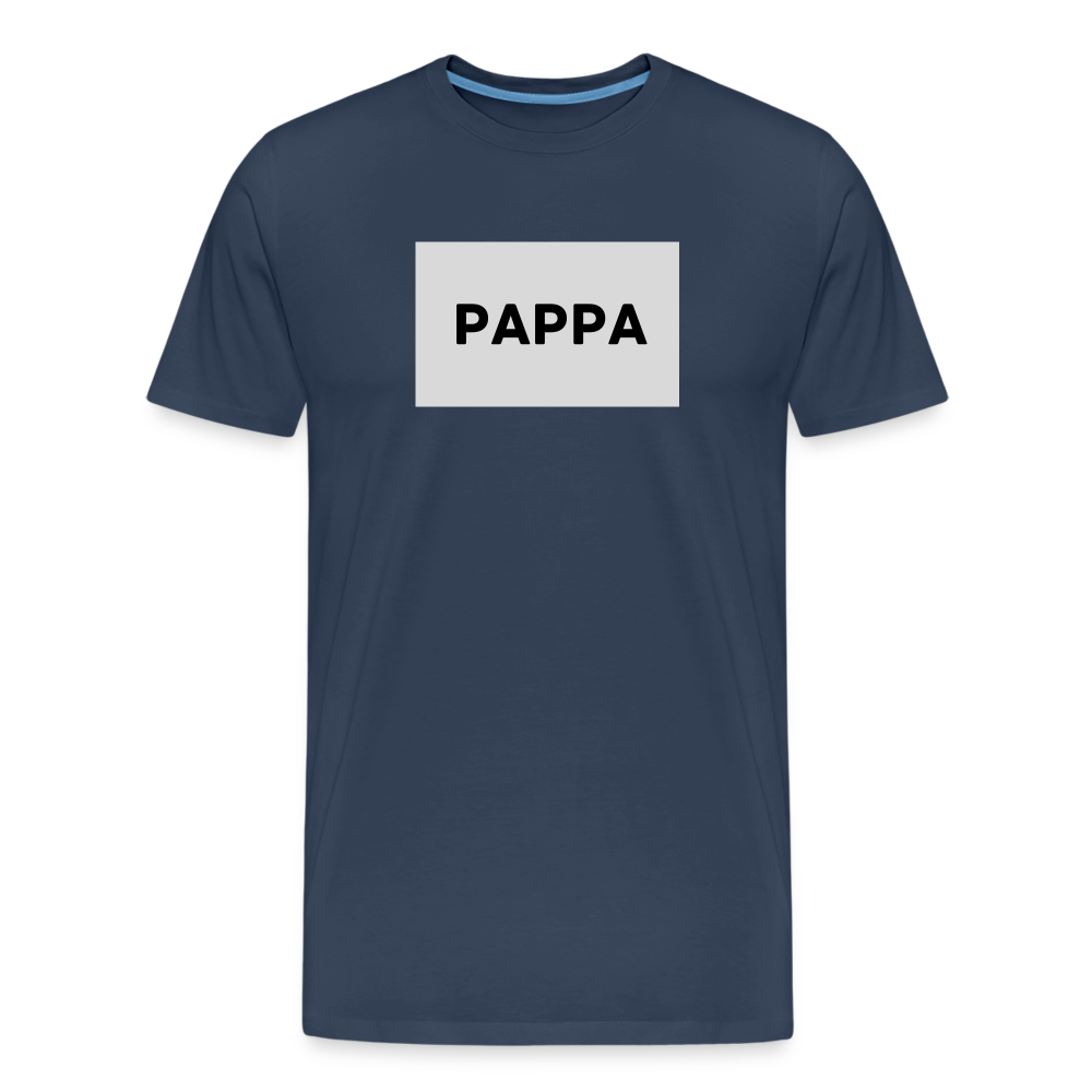 TEKSTI MUOKATTAVISSA! - Teksti-T-paita vaaleanharmaalla pohjalla, luomupuuvillaa - navy