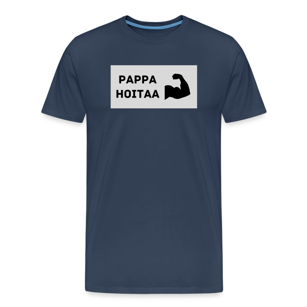 Pappa hoitaa -t-paita, luomupuuvillaa - navy