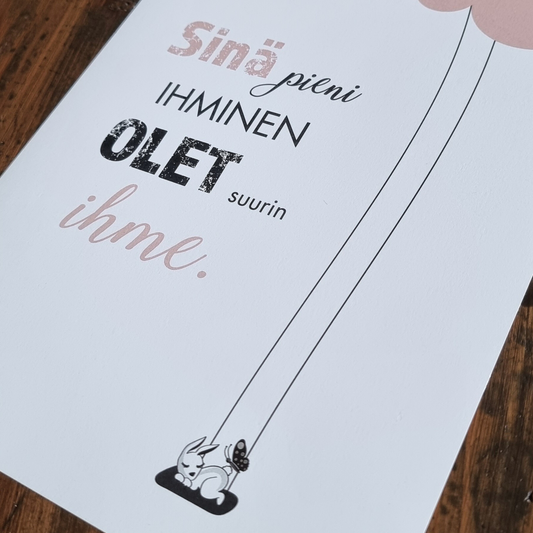 Sinä pieni -juliste, vaaleanpunainen