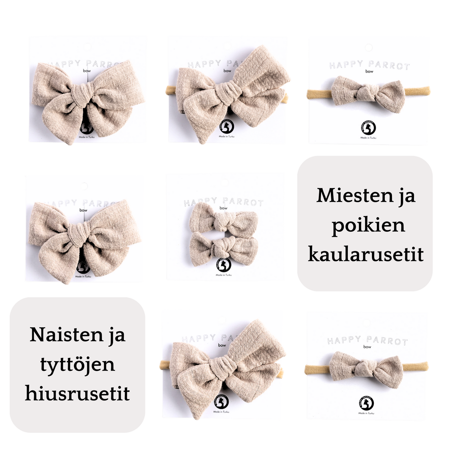 Hiusrusetteja ja kaularusetteja samisteluun, sävy Natural