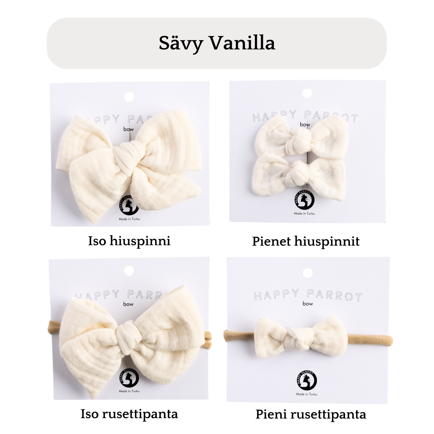Hiusrusetteja samisteluun, sävy Vanilla