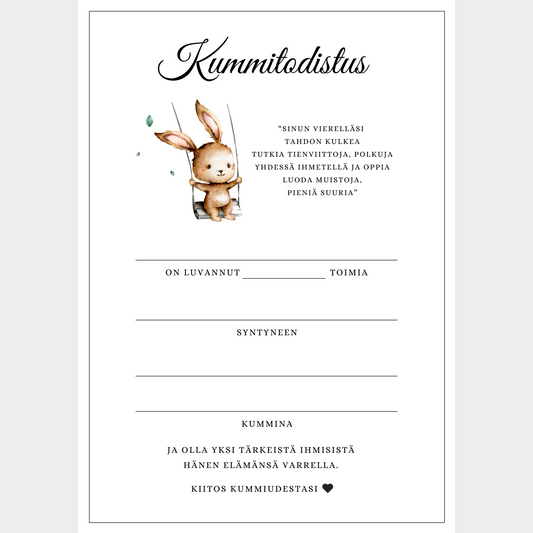 itse tulostettava kummitodistus itse täytettävä kummitodistus itse ladattava kummitodistus pohja kummitodistuspohja nimiäisiin ristiäisiin todistus kummiudesta haltijakummitodistus kummitodistus kirkkoon kuulumattomalle annetaanko nimiäisissä kummitodistus mitä kummitodistuksessa lukee miten kysyä kummiksi milloin kysyä kummiksi kummiksi pyytäminen poikien nimet tyttöjen nimet suosituimmat nimet kummien kummin tehtävät velvollisuudet kummien muistaminen kiittäminen ristiäiset nimiäiset kuinka monta kummia