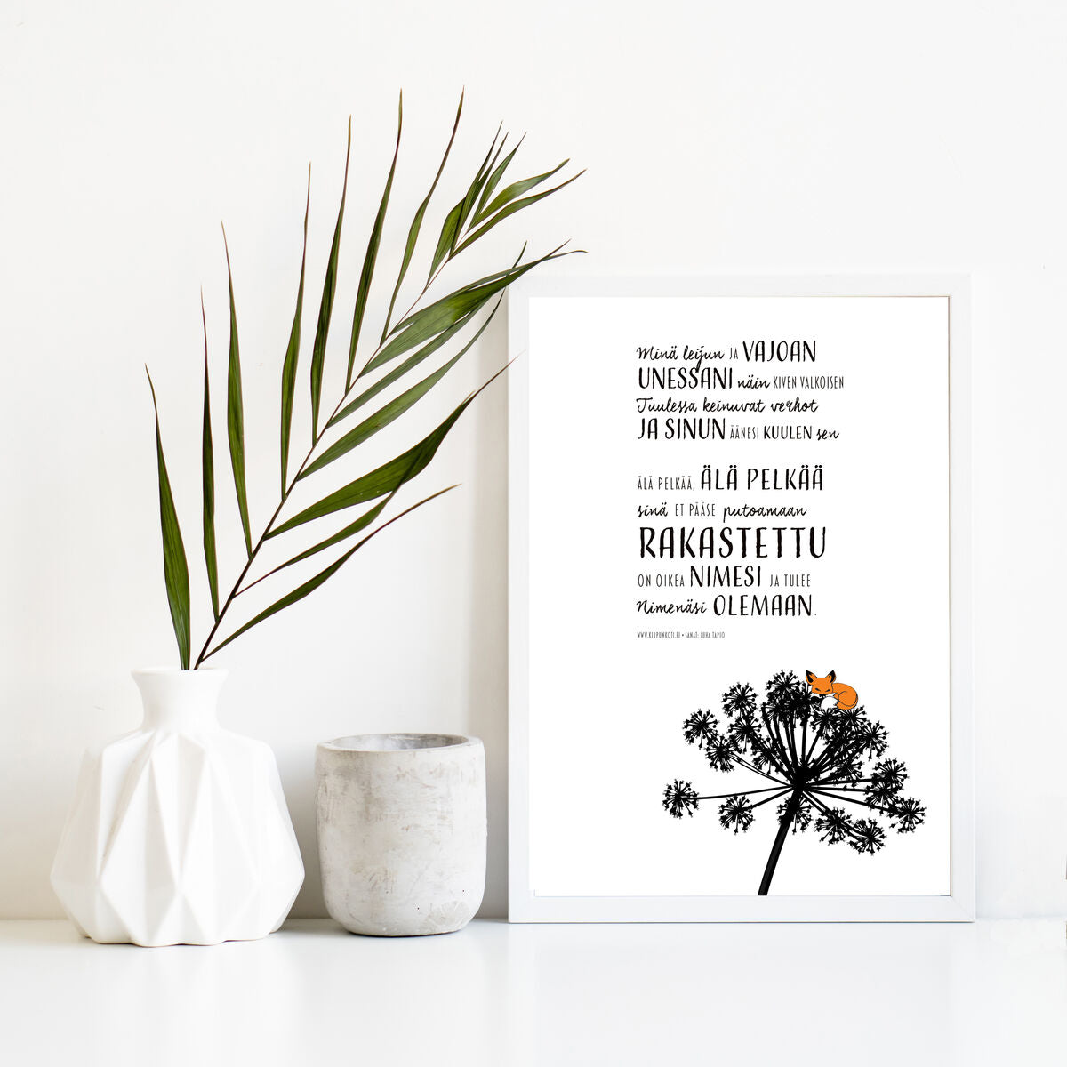 Rakastettu-laulunsanajuliste, 20x30cm