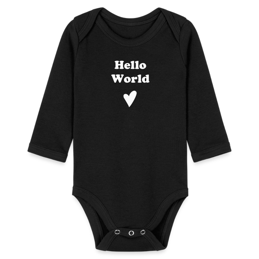 Hello World -body, luomupuuvillaa - musta