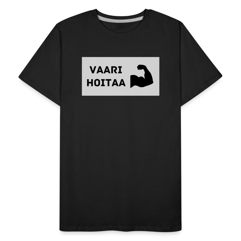 Vaari hoitaa -t-paita, luomupuuvillaa - musta