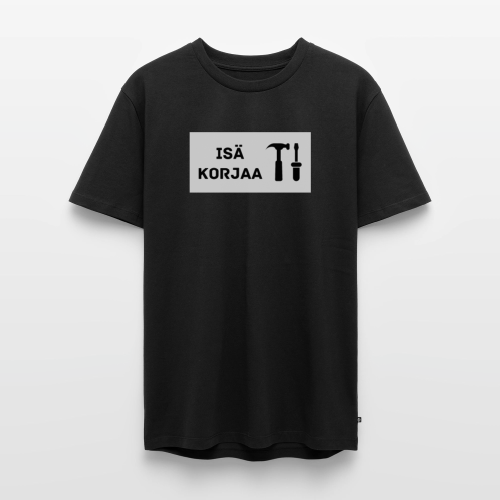 Isä korjaa -t-paita, luomupuuvillaa - musta