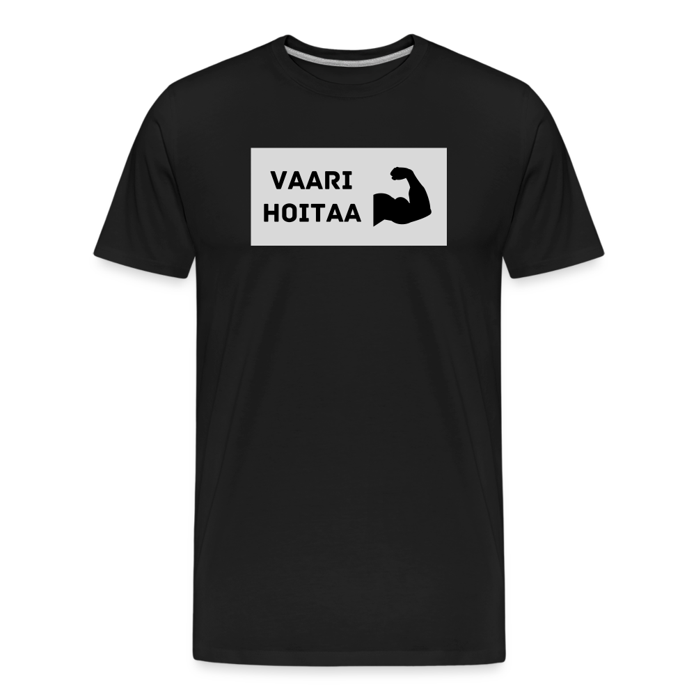 Vaari hoitaa -t-paita, luomupuuvillaa - musta