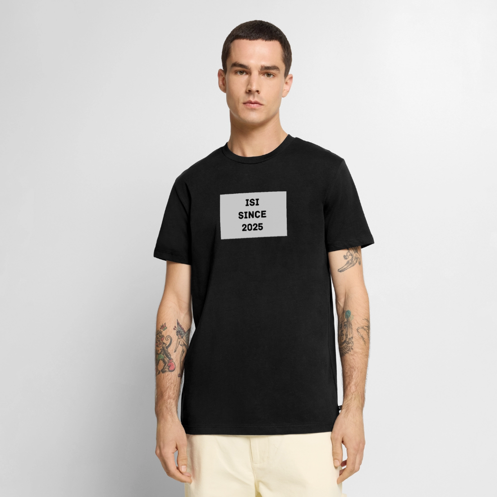 [TEKSTI MUOKATTAVISSA!] Isi since -t-paita vaaleanharmaalla pohjalla, luomupuuvillaa - musta