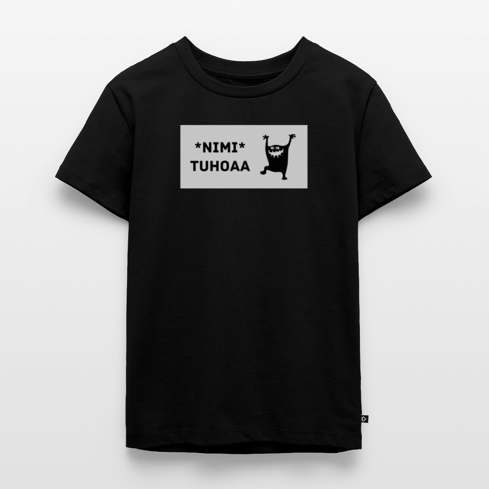 *Nimi* tuhoaa - lasten t-paita, luomupuuvillaa - musta