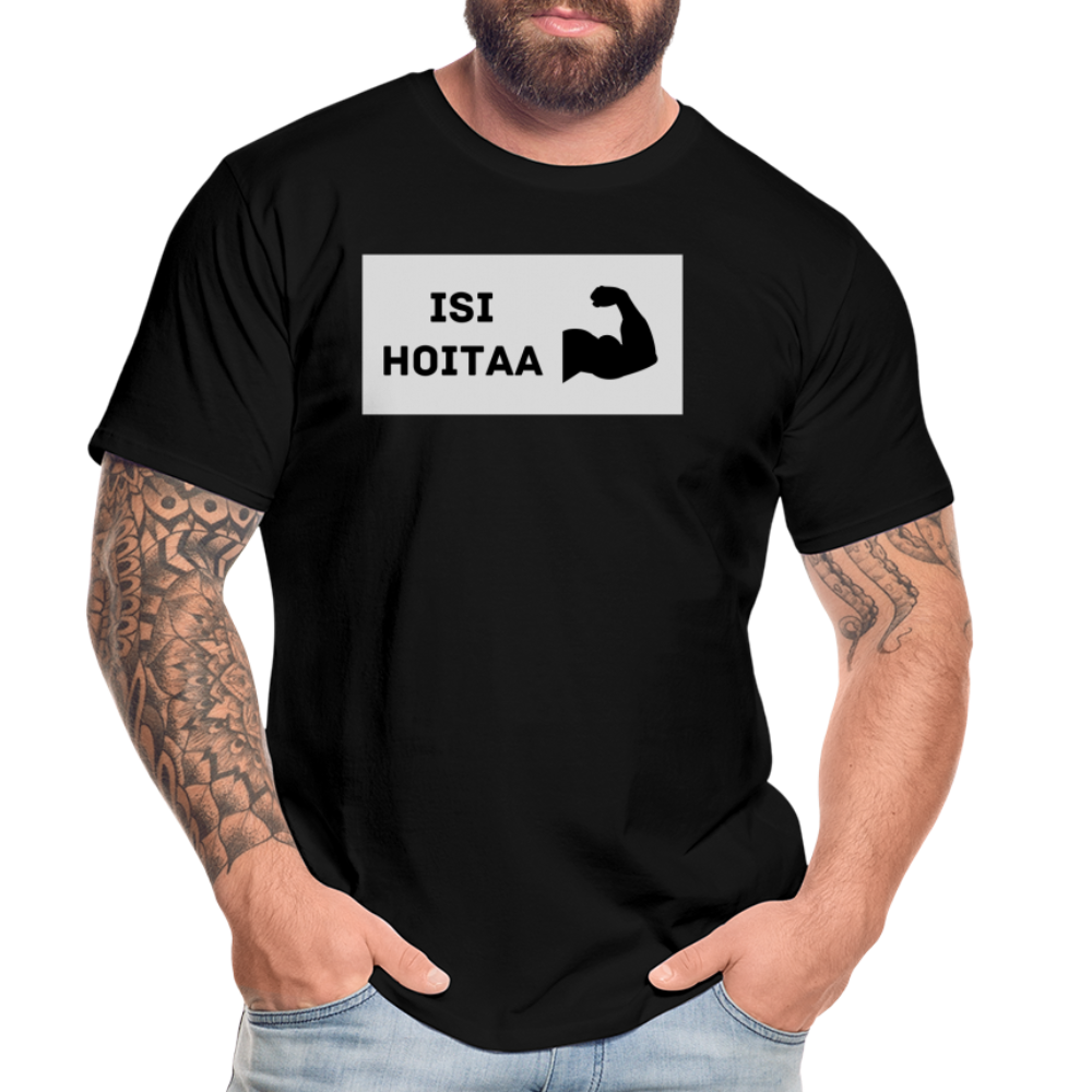 Isi hoitaa -t-paita, luomupuuvillaa - musta