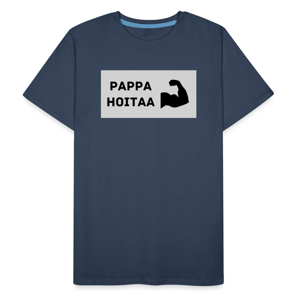 Pappa hoitaa -t-paita, luomupuuvillaa - navy