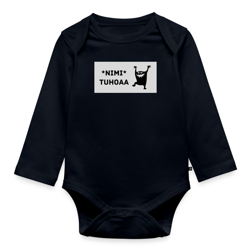 Iskä hoitaa -t-paita, luomupuuvillaa - laivastonsininen