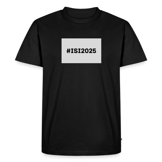 [TEKSTI MUOKATTAVISSA!] #isi2025-t-paita vaaleanharmaalla pohjalla, luomupuuvillaa - musta