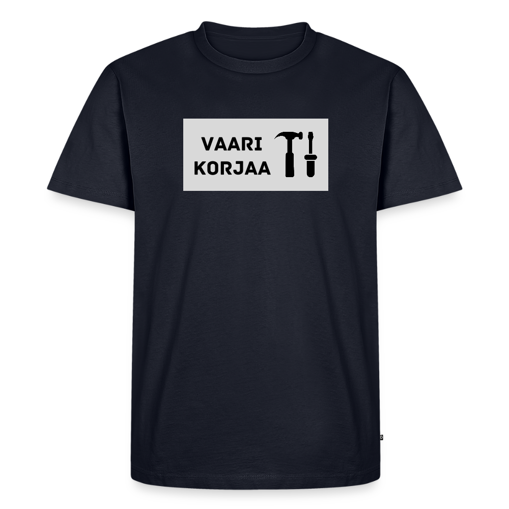 Vaari korjaa -t-paita, luomupuuvillaa - laivastonsininen