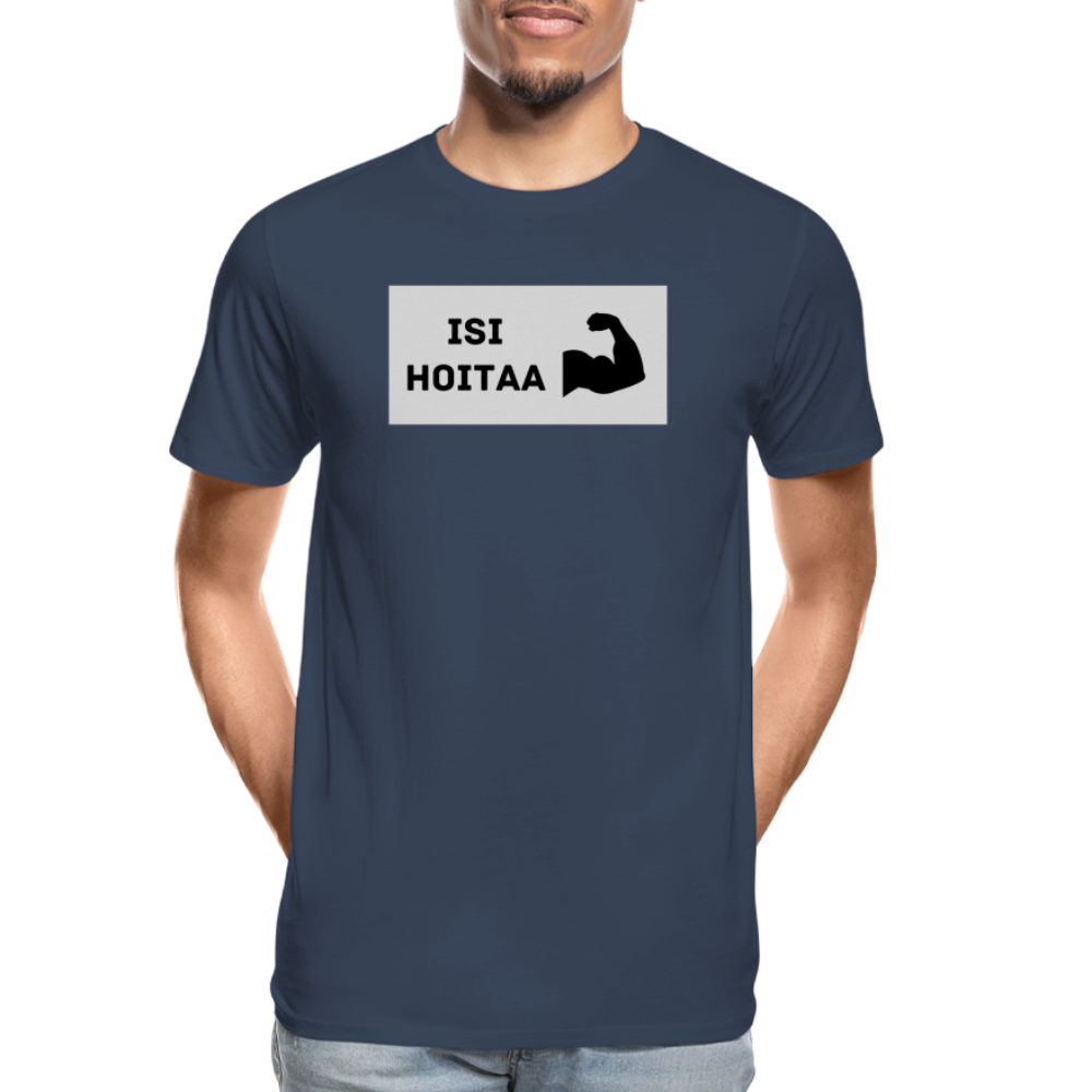 Isi hoitaa -t-paita, luomupuuvillaa - navy