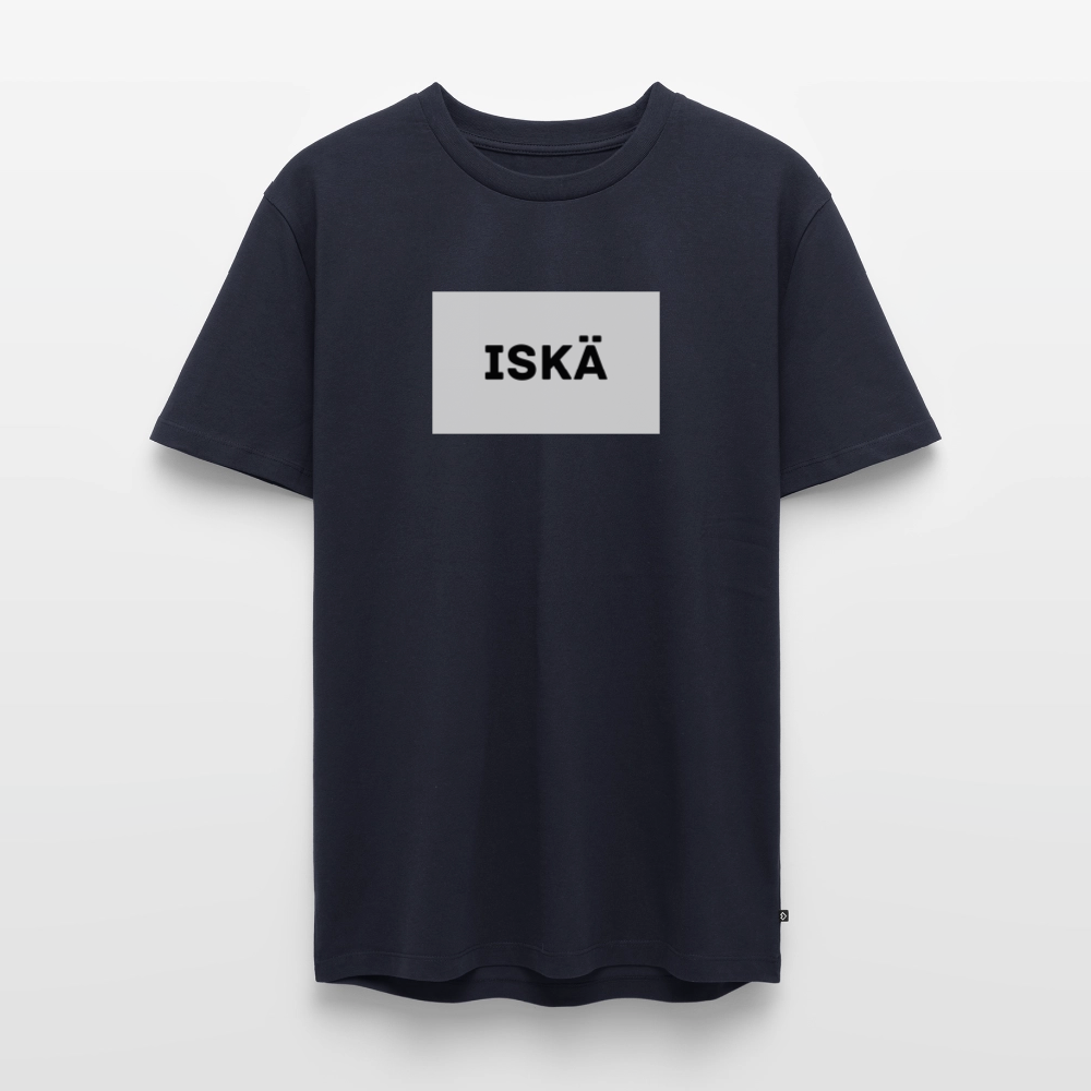 Iskä-t-paita vaaleanharmaalla pohjalla, luomupuuvillaa - laivastonsininen