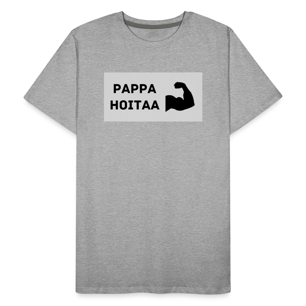 Pappa hoitaa -t-paita, luomupuuvillaa - harmaasävyinen