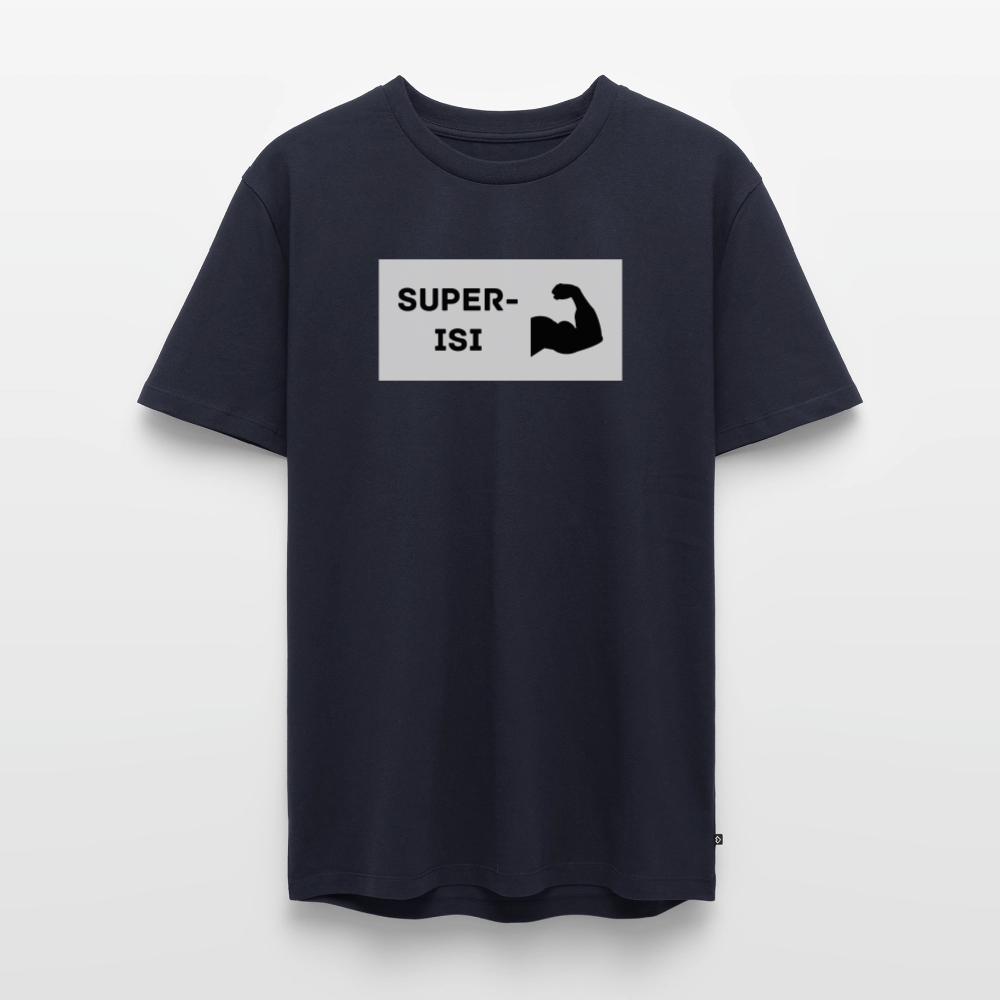 [TEKSTI MUOKATTAVISSA!] Superisi-t-paita, luomupuuvillaa - laivastonsininen