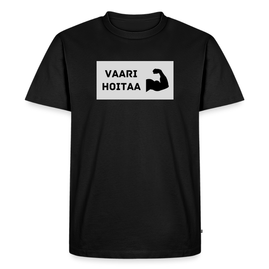 Vaari hoitaa -t-paita, luomupuuvillaa - musta