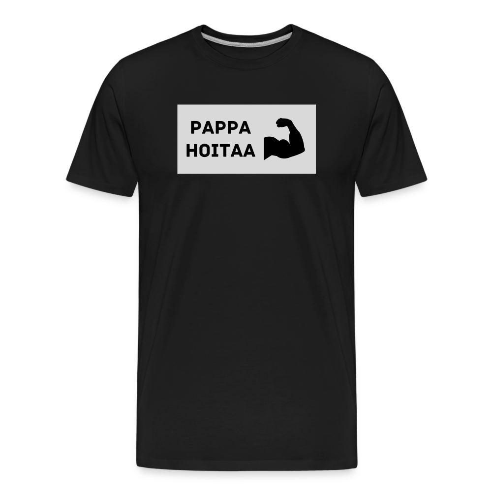 Pappa hoitaa -t-paita, luomupuuvillaa - musta