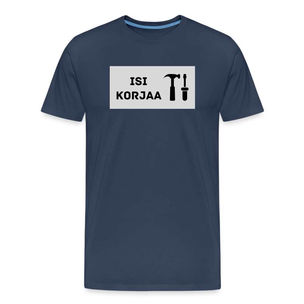 Isi korjaa -t-paita, luomupuuvillaa - navy