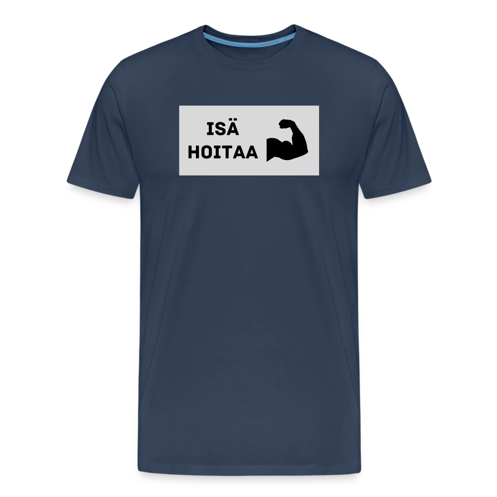 Isä hoitaa -t-paita, luomupuuvillaa - navy