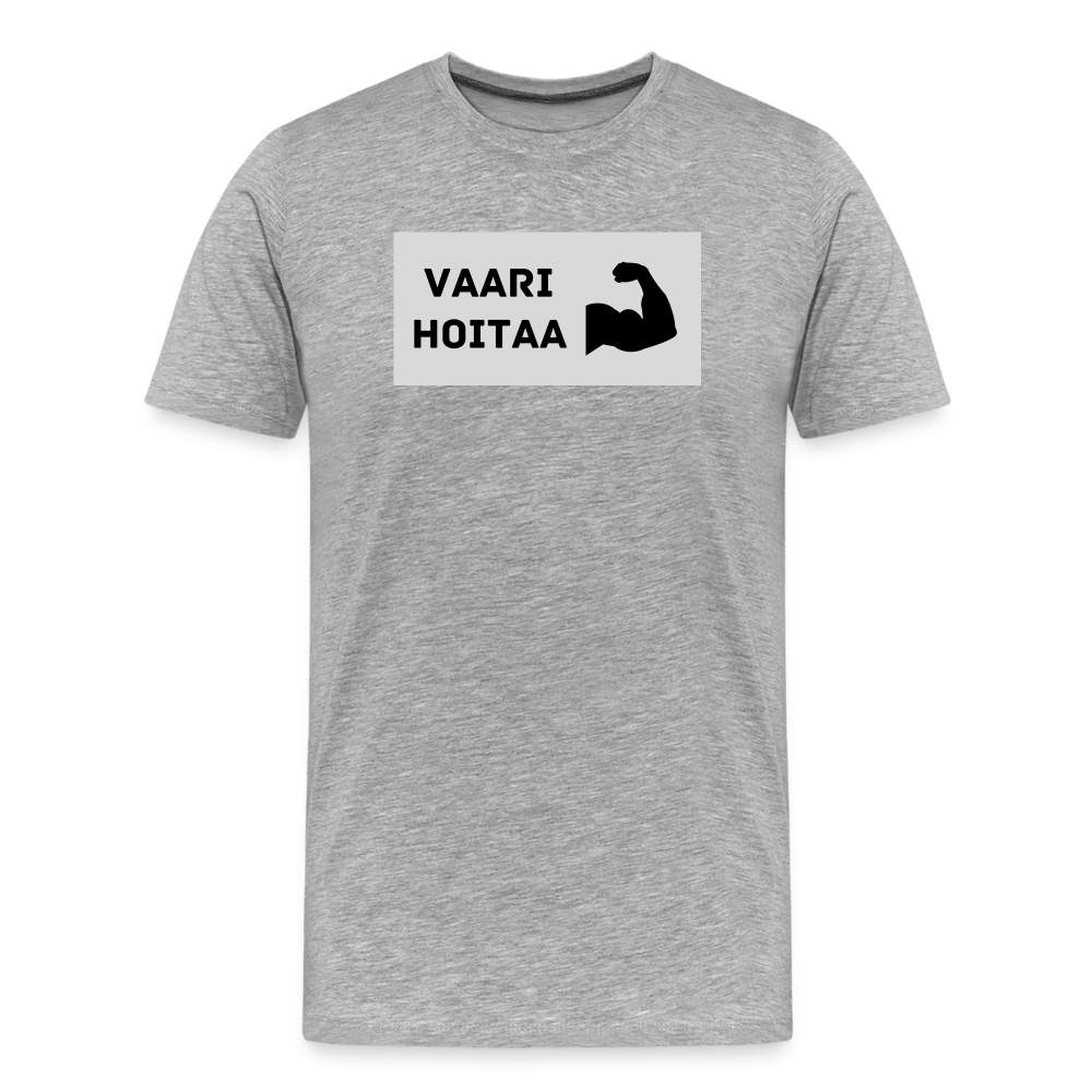 Vaari hoitaa -t-paita, luomupuuvillaa - harmaasävyinen