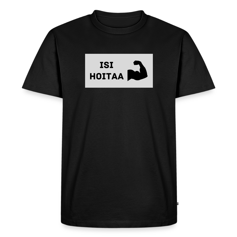Isi hoitaa -t-paita, luomupuuvillaa - musta