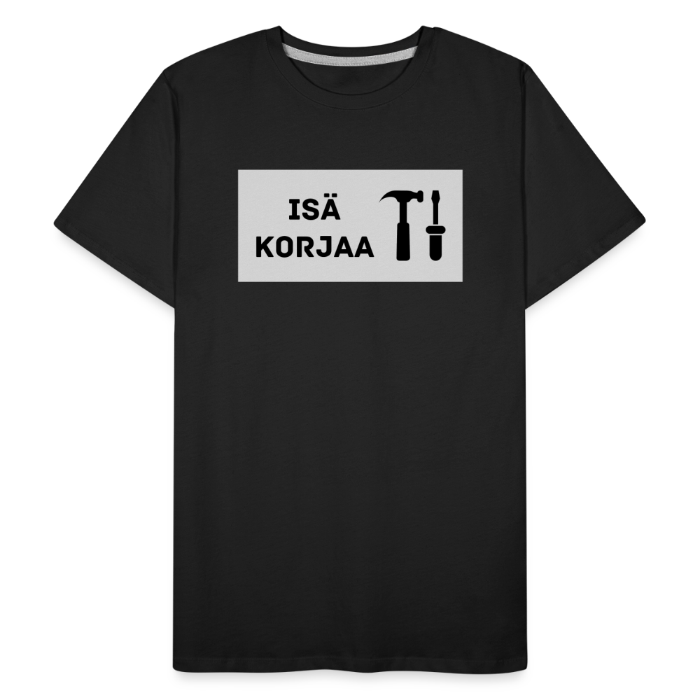 Isi korjaa -t-paita, luomupuuvillaa - musta