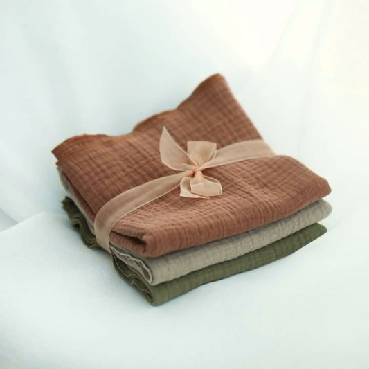 3 kpl harsosetti, pehmeää luomupuuvillaa