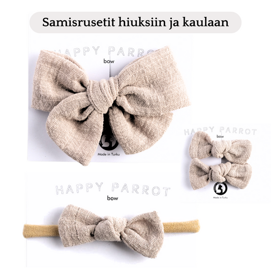 Hiusrusetteja ja kaularusetteja samisteluun, sävy Natural