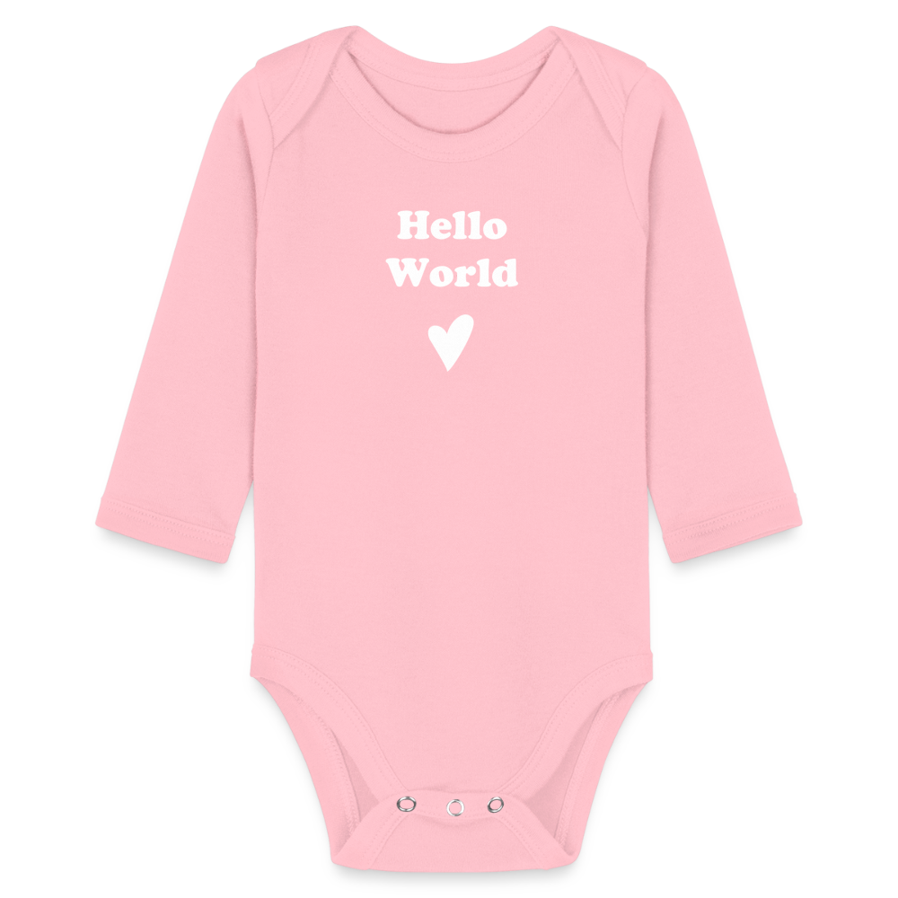 Hello World -body, luomupuuvillaa - vaalea pinkki