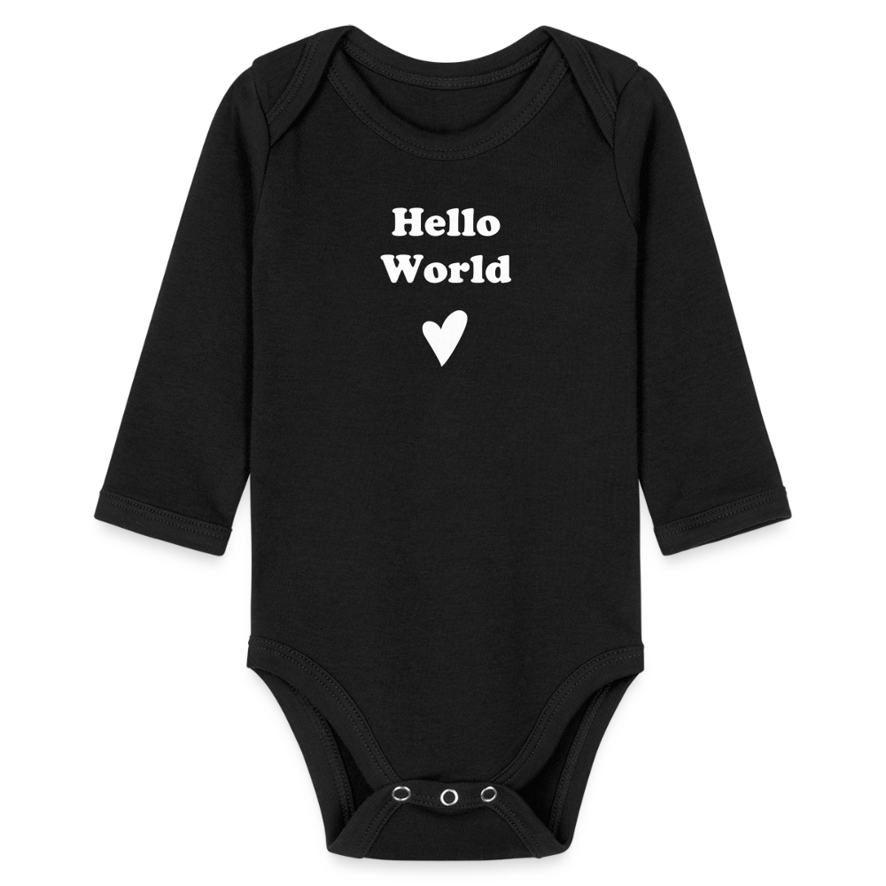 Hello World -body, luomupuuvillaa - musta