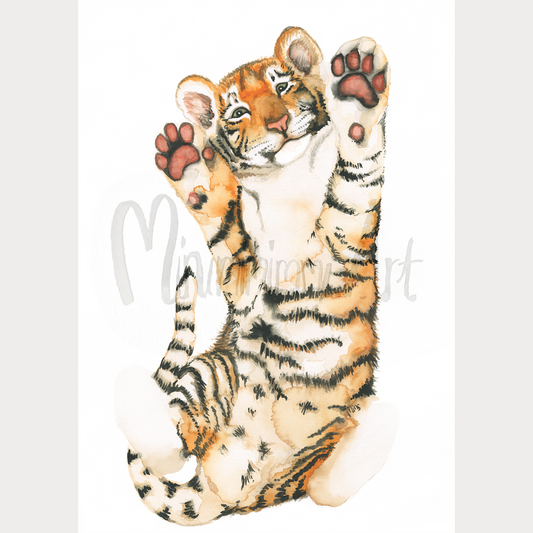Tiger-taideprintti maalauspaperilla. Paina jalanjälki itse <3
