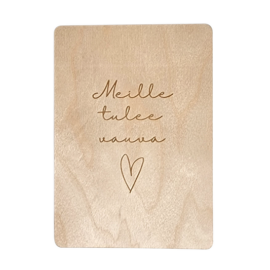 Meille tulee vauva -vanerikortti magneetilla tai ilman