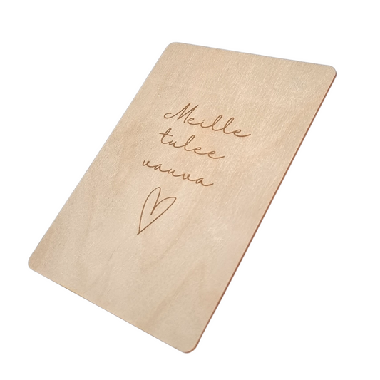 Meille tulee vauva -vanerikortti magneetilla tai ilman