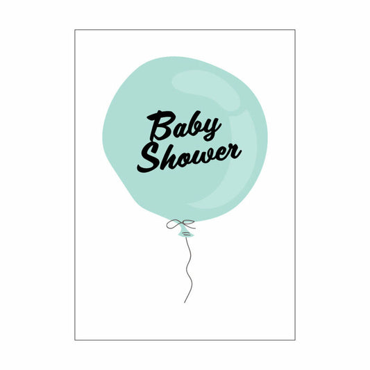 Babyshower-kortti, mintunvärinen